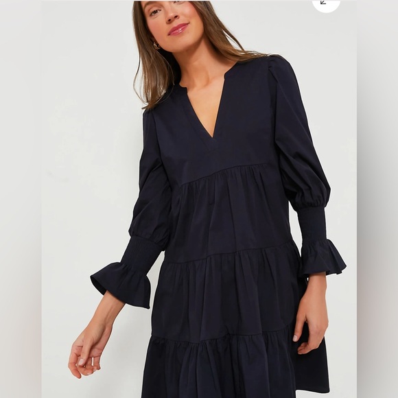 Navy Crepe Kenzo Dress, POMANDER PLACE, Size XS, EXCELLENT CONDITION NWT - Picture 1 of 8